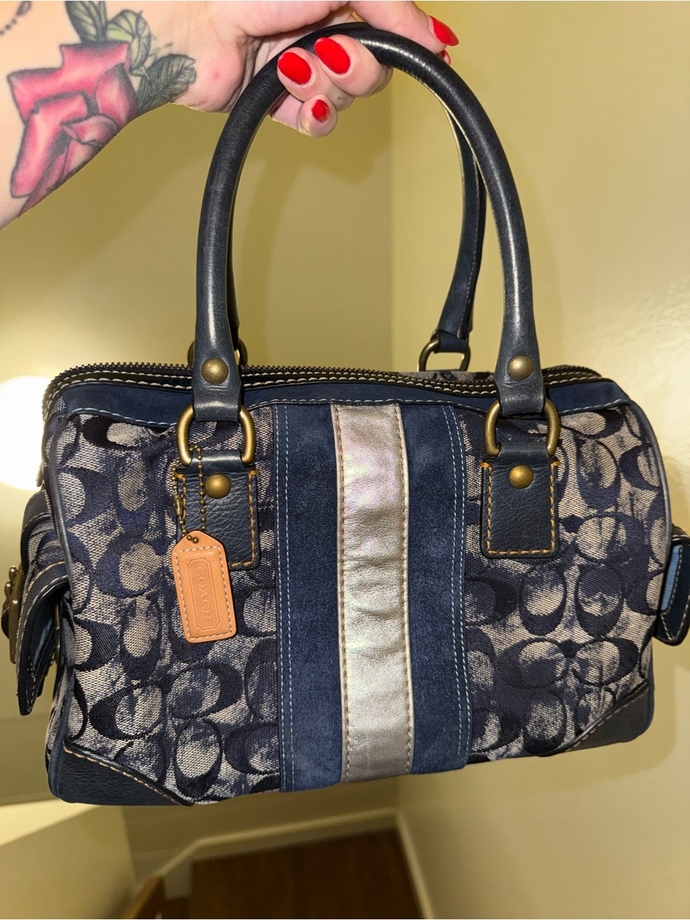 Coach denim blue satchel